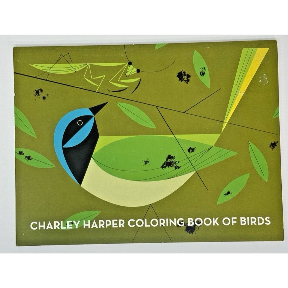 Charley Harper Coloring Book of Birds 2010 AMMO Books 1 Page Colored